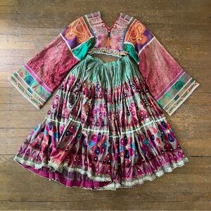 Antique vintage Afghanistan wedding tunic blouse L